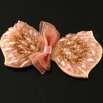 1 adet YAY Çiçek Boncuk Örgü El Yapımı Aplike saç aksesuarları Şapkalar Dikiş DIY El Sanatları 3.5 in * 1.6 in