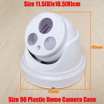 10 Adet / grup Plastik IR Göz Küresi Dome kamera muhafazası sıralı LED Kamera Çantası Boyutu 90 Kapalı Video Gözetim Sabit Lens CCTV Konut