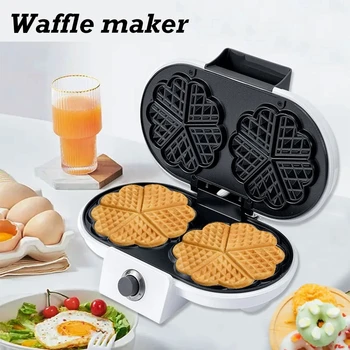 220V Elektrikli Waffle makinesi 1000W 2 Dilim Yapışmaz Çok Fonksiyonlu Mutfak Kahvaltı Makinesi Çocuklar Aperatif Tatlı Kek Üreticisi