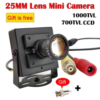25mm Lens CCS 700TVL Kamera 1000TVL 700TV CMOS CCTV Güvenlik Kutusu Renkli Mini Kamera + RCA Adaptörü Araba Sollama Kamera