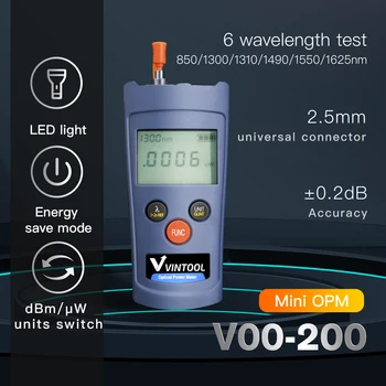 3 in 1 FTTH Fiber Optik Güç Ölçer VFL led ışık SC / FC / ST Evrensel Konnektör-70~ + 6dBm