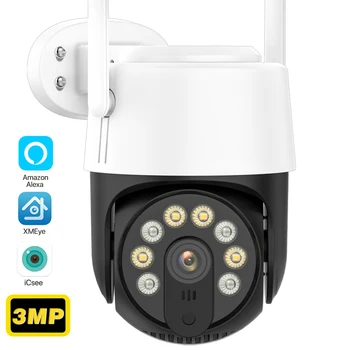 3MP HD Wifi IP Kamera Otomatik İzleme Kablosuz Güvenlik Kamera 1080P Açık Sokak PTZ güvenlik kamerası AI Algılama Gözetim iCsee