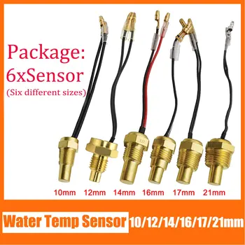 6 adet Altı Farklı Boyutlarda Evrensel Su Sıcaklık Sensörü Araba Sıcaklık Sensörü Su sıcaklık göstergesi 12 V / 24 V