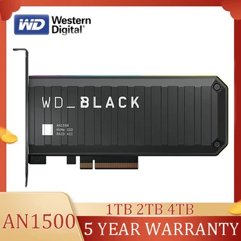 Batı Dijital WD SİYAH 1TB 2TB 4TB AN1500 NVMe Dahili Oyun Katı Hal Sürücü SSD Eklenti Kartı PCIe Gen3 * 8 6500 mb / s'ye kadar