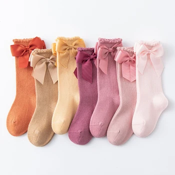 Bebek Aksesuarları Yeni Kız Çorap Bahar Yaz Yay Prenses Anne Çocuk Çorap Toptan Koreli çocuk Pamuk Kat Çorap