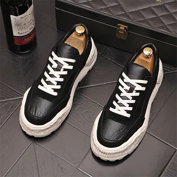 Erkek ayakkabıları Yüksek Kaliteli Kalın tabanlı Artan spor ayakkabı 2022 Yeni Hafif Ve Nefes Alabilen Siyah Beyaz erkek ayakkabıları