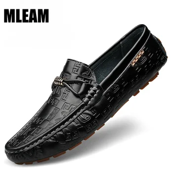 Erkekler Orijinal Tasarımcı deri ayakkabı erkek Rahat deri makosenler Lüks Marka Nefes Flats sürüş ayakkabısı Moccasins üzerinde Kayma