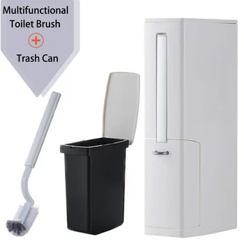 Ev Banyo Entegre çöp tenekesi Çok Fonksiyonlu Dar Çöp Kovası Tuvalet Temizleme Fırçası Tuvalet çöp tenekesi Seti