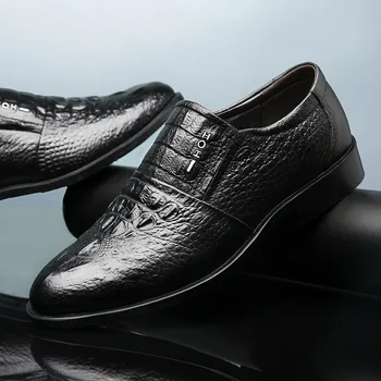 Hakiki Deri erkek ayakkabısı Güzel Güzel Brogues erkek resmi ayakkabı İnek Deri Erkek Loafer'lar rahat ayakkabılar Siyah Ayakkabı A982