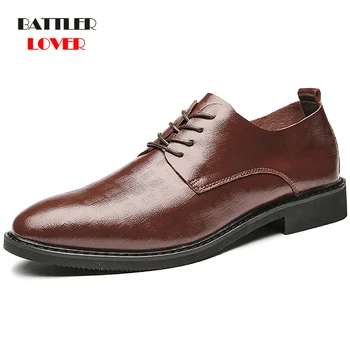 Hakiki İnek Deri Oxford Ayakkabı Erkekler İçin 2021 Lüks Marka İnek Derisi Resmi Ayakkabı Erkek Kuaför İtalyan Moda Ofis Ayakkabı
