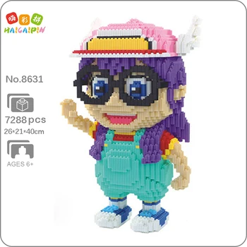 HCP 8631 Anime Dr. Çökme Alrale Gülümseme Gözlük Kız Melek Modeli DIY Mini Sihirli Blokları Tuğla Yapı Oyuncak Çocuklar için Hediye yok Kutusu