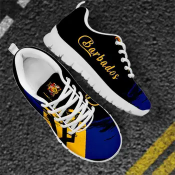 HYCOOL Ayakkabı Kadınlar için Barbados Cumhuriyeti Bayrağı Marka Tasarımcısı Erkekler Spor Örgü Sneakers Moda Çift Atletik Koşu ayakkabısı