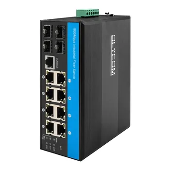 IP40 sınıf 1G / 2.5 G 12 bağlantı noktalı SFP ERPS SNMP L2 L3 yönetilen Ethernet ağ anahtarı
