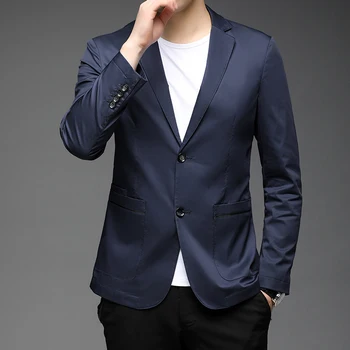 Iş erkek Bahar High-End Takım Elbise Ceket Tek Batı günlük giysi Pamuk Genç ve Orta Yaşlı İnce Takım Elbise Ceket