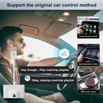 Kablosuz Otomatik araç adaptörü Tak Oyna WiFi Online Güncelleme Kablosuz CarPlay Adaptörü WİFİ 2.4 G/5GHz USB Dönüştürücü ile IOS Android için