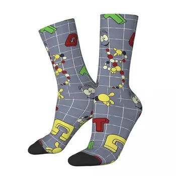 Komik erkek çorapları Dino DNA Vintage Harajuku Dinozorlar Hip Hop Yenilik Ekip Çılgın Çorap Hediye Desen Baskılı