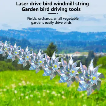 Kuş Kovucu Fırıldak Esinti Döner Yansıtıcı Oyuncak Rüzgar Spinners Uzatmak Renkli Kuş Kovucu Fırıldak Açık