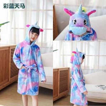 Kış Sonbahar Kız Hayvan Bornoz Çocuk Pijama Gecelik Bebek Plaj Havlusu Unicorn bornoz Çocuk Giysileri Erkek Kıyafeti
