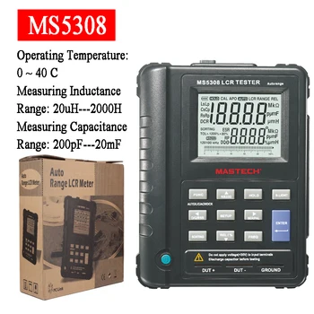 Mastech MS5308 LCR Metre Taşınabilir El Oto Aralığı LCR Metre Yüksek Performanslı 100 kHz