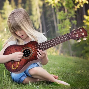 Mini Ukulele Klasik Basit Dizeleri Acemi Gitar Oyuncak Enstrüman Eğitici Konser Müzikal Noel Çocuklar için Hediye