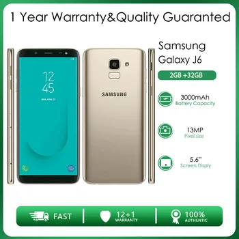 Orijinal Unlocked Samsung Galaxy J6 J600F 4G 2 GB RAM 32 GB ROM 13MP 5.6