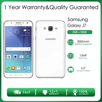 Orijinal Unlocked Samsung Galaxy J7 J700T 4G Octa çekirdekli Tek SIM 2 GB RAM 16 GB ROM 13MP 5.5 