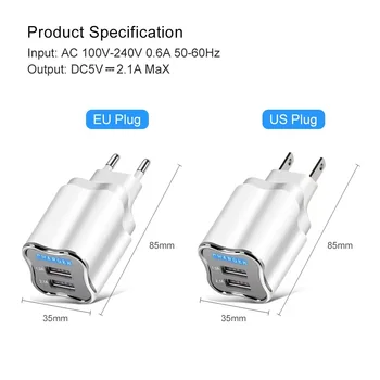 QC3. 0 şarj 5V2A çift USB şarj LED gösterge ışığı ile Ücretsiz Kargo