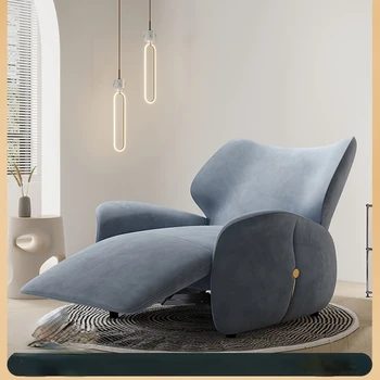 Tekli koltuk Kumaş boş sandalye Oturma odası Modern lüks yaratıcı tasarımcı Elektrikli fonksiyonlu şezlong