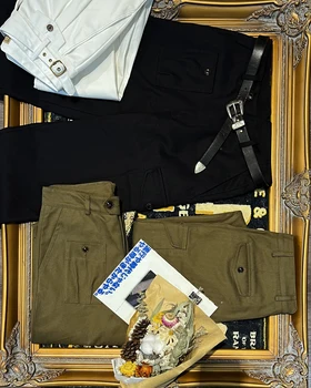 Terzi Brando HBT Kılçık Klasik Çok Yönlü P37 Yüksek Bel Düz Pantolon İş Giysisi Askeri Retro Pantolon