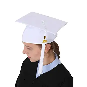 Unisex Mezuniyet Şapka Dekoratif Polyester Yetişkin Mezuniyet Püskül Kap Lisans Mezuniyet Kap