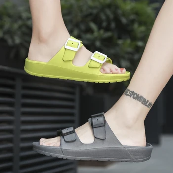 Unisex yaz moda erkek ayakkabısı kadın kapalı PVC rahat yumuşak taban ışık plaj Sandalet çift rahat terlik artı boyutu 36-45