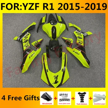 YENİ ABS Motosiklet tam kaporta kiti İçin fit YZF R1 2015 2016 2017 2018 2019 YFZ-R1 Kaporta Tüm Fairings kitleri set sarı siyah