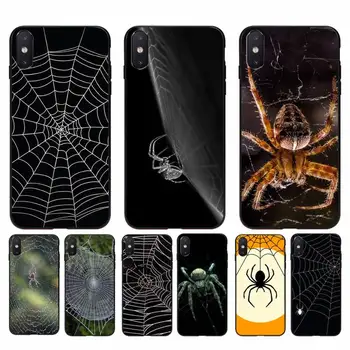 YNDFCNB örümcek Örümcek ağı Silikon Siyah Telefon Kılıfı için iphone 11 12 mini Pro Max X XS MAX 6 6s 7 8 artı 5 5S 5SE XR SE2020