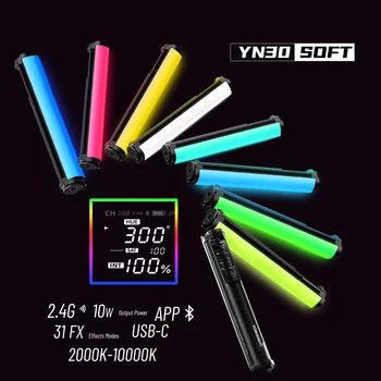 YONGNUO YN30Soft 30 yumuşak floresan lamba RGB renkli fotoğraf ışığı el ışık çubuğu için APP uzaktan kumanda ile Video film Vlo