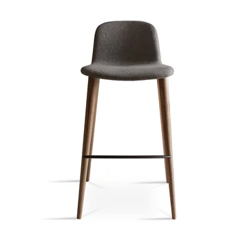 Özelleştirilmiş Modern Minimalist bar sandalyesi katı ahşap İskandinav Sandalye Ön Büro Tabure Tasarımcı Bar Mobilya Restoran Yüksek Sandalye