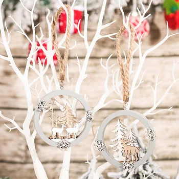 1/12 adet Noel Elk Kolye Noel Ağacı askı süsleri Noel Süslemeleri DIY El Sanatları Şenlikli Malzemeleri