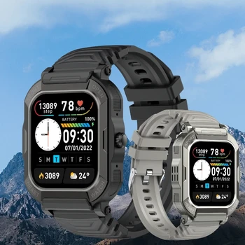 1.9 İnç akıllı saat Erkekler IP68 Su Geçirmez Açık Spor Spor İzci Sağlık Monitör Kan Basıncı Bluetooth Çağrı Smartwatch