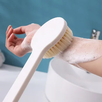 1 ADET Banyo Fırçası Uzun Saplı Yumuşak Banyo Fırçası Köpük banyo fırçası Banyo Vücut Fırçaları Çamur Fırçalayın Geri Fırça Masaj Fırçası