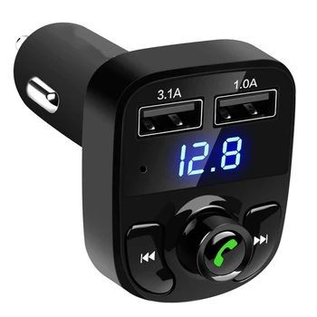 1 Adet X8 Araba Bluetooth FM Verici MP3 Çalar araba için çok işlevli şarj cihazı Araba Aksesuarları
