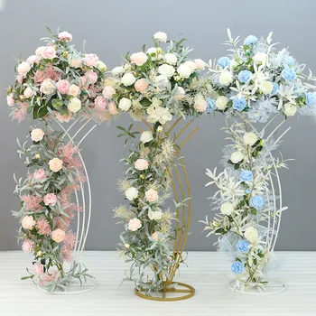 10 Parça Geometrik Metal Sütun Standı Çiçek vazo Seti Ev ve Düğün Olay Dekorasyon için