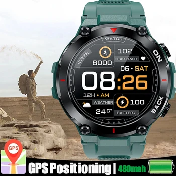 2023 GPS akıllı saat Spor Spor Bilezik Çağrı Hatırlatma Kalp Hızı IP68 Su Geçirmez Smartwatch Erkekler İçin Android IOS İzle