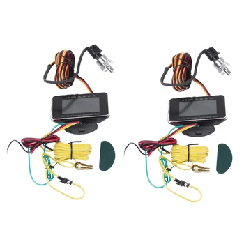 2X12 V / 24 V 4 İn 1 LCD Araba dijital alarmlı saat Göstergesi Basınç Voltmetre Volt Su Sıcaklığı Yağ Basıncı yakıt göstergesi