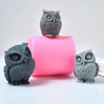 3D Baykuş Şekli silikon kalıp Sevimli Kuş Kokulu Epoksi Döküm Kalıp Alçı Sabun Reçine Kalıp DIY El Sanatları Yapımı