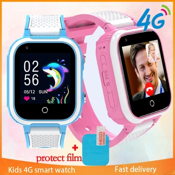 4G akıllı saat Çocuk Xiaomi Gps LBS Tracker SOS Çocuk Sım Smartwatch Görüntülü Görüşme Bebek Öğrenci El Feneri Bileklik Hediyeler için