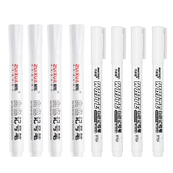 8 adet Beyaz işaretleyici kalem Alkol Boya Yağlı Su Geçirmez Lastik Boyama Grafiti Kalemler Kalıcı Jel Kalem Kumaş Ahşap Deri İşaretleyici