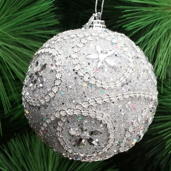 8CM Glitter Büyük Noel Topları Yılbaşı Ağacı Süsleri Topları Noel Ağacı Süsleri Asılı Kolye Navidad 2023 Yeni Yıl
