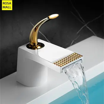 Banyo Musluk Şelale Havzası Banyo Bataryası Ev Sıcak ve Soğuk Banyo lavabo musluğu Su Dokunun Siyah Banyo Aksesuarları