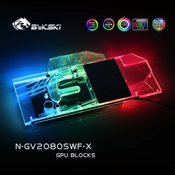 Bykski N-GV2080SWF-X GPU Su Soğutma Bloğu Gigabyte RTX2080 Süper Wındforce OC 8G / RTX2070 Süper Oyun OC 8G