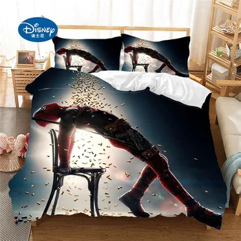 Disney nevresim takımı Nevresim Deadpool Yastık Kılıfı Yetişkin Kraliçe çift kişilik yatak seti Hediye