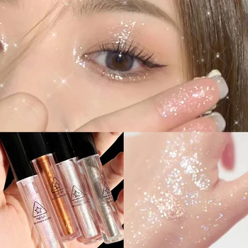 Elmas Göz Farı Sıvı Glitter Göz Farı İnci Pırıltılı Göz Farı Kalıcı Su Geçirmez Göz Makyajı Kore Kozmetik
